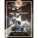 award plaque Top Plastic Surgeon 2022 names Alan Serure MD